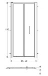 GEBERIT - GEO Sprchové dveře 90x190 cm, stříbrná/čiré sklo 560.126.00.2