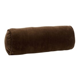 MADAM STOLTZ Sametový polštář válec Dark Brown, hnědá barva, textil
