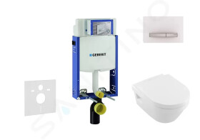 GEBERIT - Kombifix Modul pro závěsné WC s tlačítkem Sigma50, alpská bílá + Villeroy Boch - WC a sedátko, DirectFlush, SoftClose, CeramicPlus 110.302.00.5 NB8