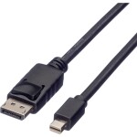 Roline DisplayPort kabel Konektor DisplayPort, Mini DisplayPort konektory 5.00 m černá 11.04.5637 stíněný Kabel DisplayPort