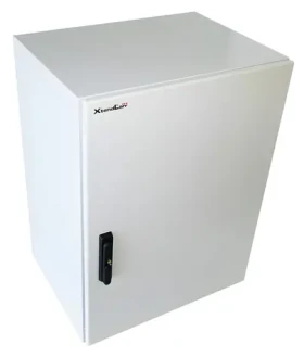 XtendLan Venkovní rozvaděč 17U se zámkem šedá / Rozvaděč / 19" / hloubka 450 mm / IP55 / 3-bodový zámek (WEH-17U-450-3L)