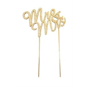 Dortisimo Zápich do dortu kovový zlatý Mr & Mrs