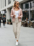 Dámská prošívaná bunda s kapucí ve světle růžové barvě FashionStreet TY5532 XXL