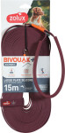 Zolux Vodítko stopovací BIVOUAK ploché silikonové 15mm/15m červené