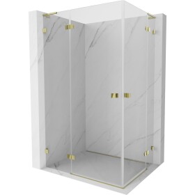 MEXEN/S - Lunar L Duo sprchový kout dveře křídlové 120 x 75, transparent, zlato 834L-120L-075P-50-00
