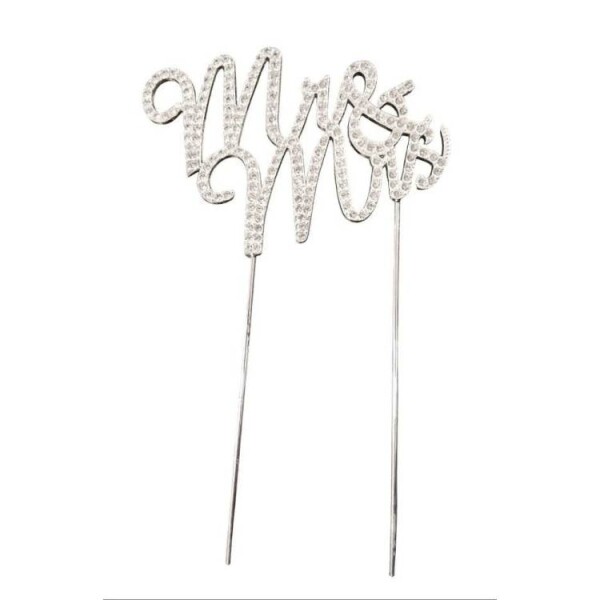 Dortisimo Zápich do dortu kovový stříbrný Mr & Mrs