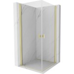 MEXEN/S - Mist-B Duo sprchový kout dveře křídlové 95 x 95, transparent, zlato kartáčovaná 8A2-095-095-55-00