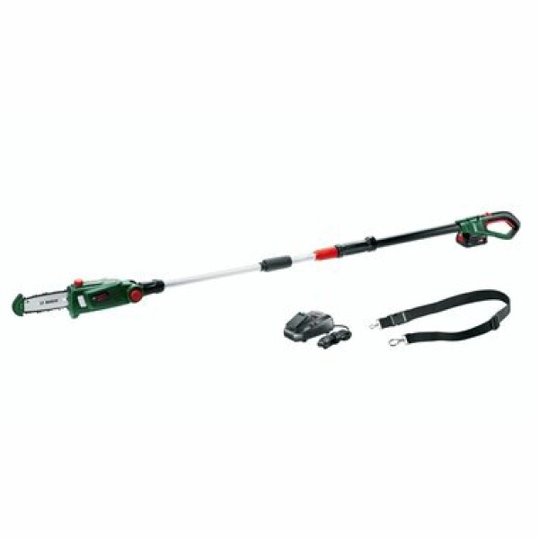 BOSCH UniversalChainPole 18 / Aku prořezávací pila / 18V / Lišta: 20cm / Délka: 210–260 cm / 1x 2.5Ah / nabíječka (06008B3100)