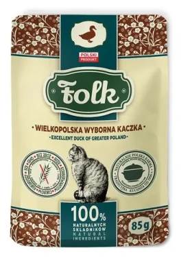 Folk Excelent Kachna / Kapsička pro kočky / 85 g