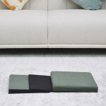 Taburet s úložným prostorem, zelená manšestrová látka