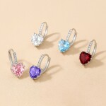 Náušnice Swarovski Elements Elizabeth - fialové srdíčko, Fialová