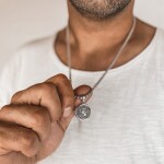 Ocelový 4mm náhrdelník s pečetí, rodový erb, Stříbrná 60 cm