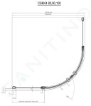 RAVAK - Chrome Čtvrtkruhový sprchový kout CSKK4-90, 880-900 mm, bílá/čiré sklo 3Q170100Z1