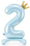 Balónek číslo 2 stojící modrý s korunkou 84 cm Balónek číslo 2 stojící modrý s korunkou 84 cm