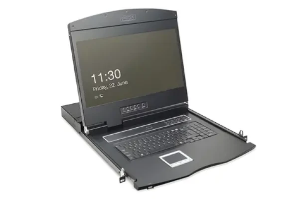 Digitus KVM konzole 19" / Switch / 16 portů / TFT displej / touchpad / DE layout / 1U (DS-72211-3GE)