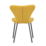 Židle jídelní, žlutá látka, nohy černý kov