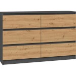 Komoda 120 cm 6S M6 Malwa antracit/artisan