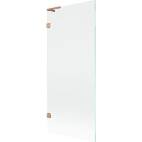 MEXEN/S - Lunar L vanová zástěna FIX 80 x 150, transparent, měď kartáčovaná 897L-080-000-65-00