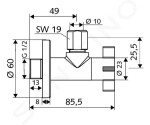 SCHELL - 4Wing Rohový regulační ventil, chrom 053930699