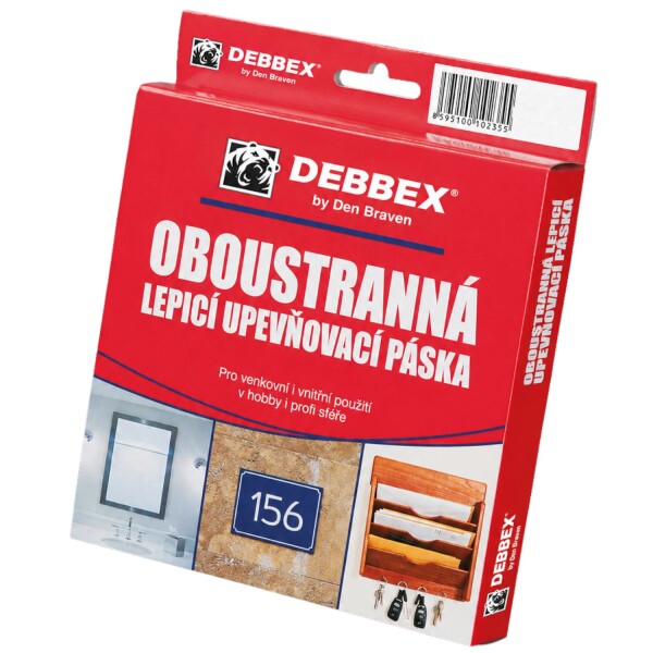 Oboustranná upevňovací páska, PE pěna, 15mm x 5m, síla 2mm, DEBBEX