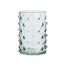 MADAM STOLTZ Sklenice Dotted Light Green 250 ml, zelená barva, sklo