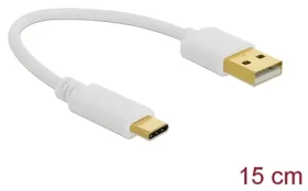 Delock USB-A - USB-C 15 cm bílá / Nabíjecí kabel / 3 A (85355)