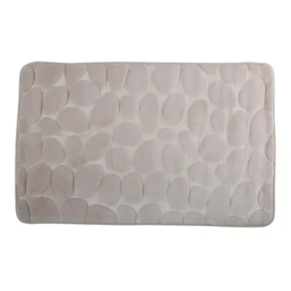 MSV PEBBLES koupelnová předložka 40 x 60 cm béžová / polyester, PU pěna / protiskluzová