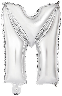 Písmeno M stříbrný balónek 40 cm Písmeno M stříbrný balónek 40 cm