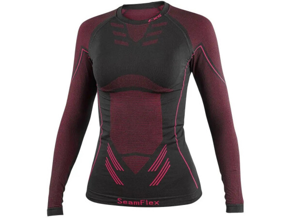CXS SeamFlex LADY Dámské funkční tričko s dlouhým rukávem černo-růžové M-L 172003280494