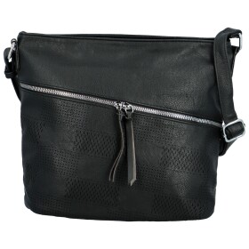 Trendy dámská koženková crossbody kabelka Rebecca, černá