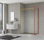 HOPA - Pevná boční stěna PANEL BELVER GOLD NEW - Barva rámu - Zlatá, Pevná stěna - 90 Směr zavírání - Univerzální Levé / Pravé, Výplň - Čiré bezpečnostní sklo - 8 mm BCBELV90PSBGCN