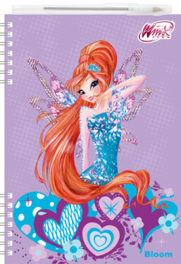 Zápisník 3D Winx club pero