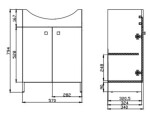 CERSANIT - SKŘÍŇKA SATI A UMYVADLO CERSANIA 60 DSM S567-006-DSM