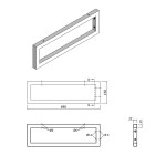 SAPHO - Podpěrná konzole 490x150x20, lakovaná ocel, černá mat, 1 ks 30360