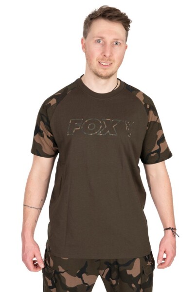 FOX Tričko Khaki/Camo Outline T-Shirt M (CFX274)