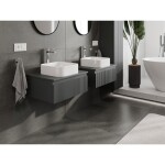 MEXEN/S - Rivel koupelnová skříňka pod umyvadlo 60 cm s deskou, 1 šuplík, reliéf , grafit mat 91A20-06023-1-BFC66