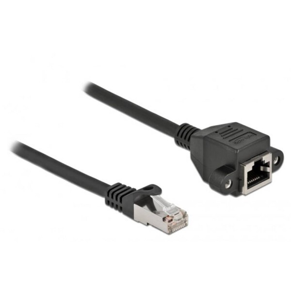 Delock 86999 RJ45 síťové kabely, propojovací kabely CAT 6A S/FTP 0.50 m černá stíněný 1 ks