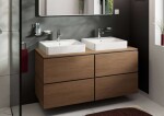 HANSGROHE - Xilesa E Deska pod umyvadlo, 138x55 cm, 2 výřezy, kašmírový dub 54274550