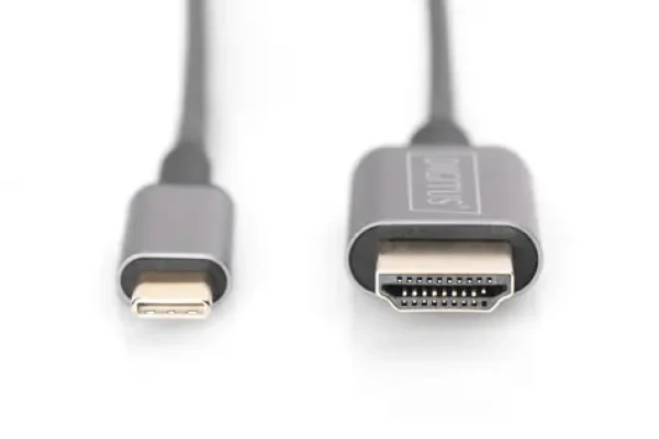 Digitus USB-C - HDMI adaptér černá / 1,8 m / 4K/30Hz / kovové tělo (DA-70821)