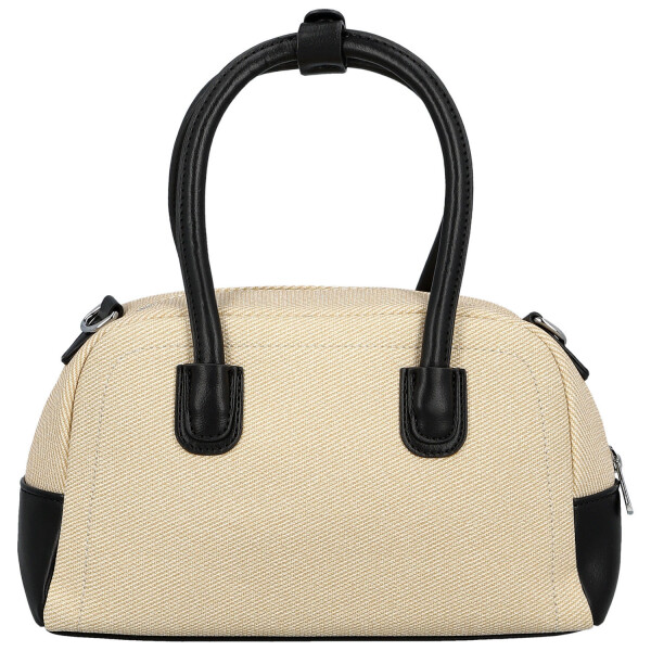 Módní dámská koženková kabelka do ruky Leora, krémová-černá