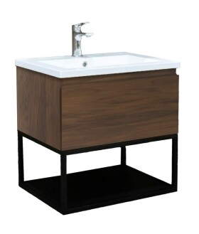 Koupelnová skříňka s umyvadlem SAT B-Way 59x30x45 cm ořech mat BWAY60NUTU BWAY60NUTU