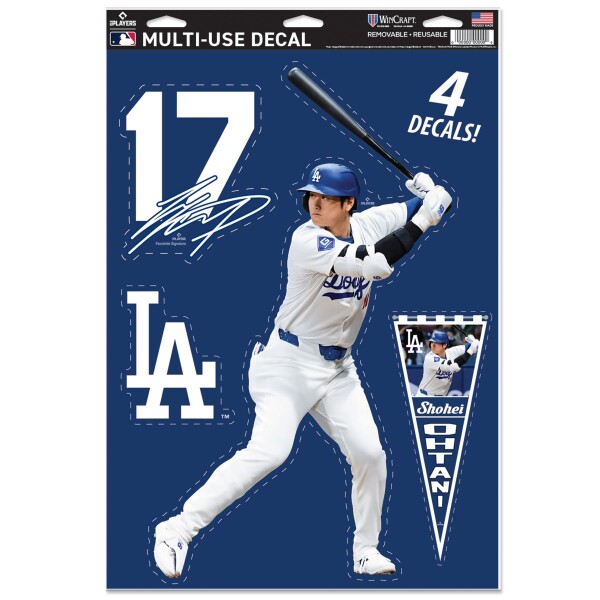 Samolepka Los Angeles Dodgers MLB Shohei Ohtani #17 Player Set (4 ks)% 1 ks
