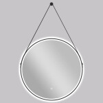 CERANO - Koupelnové LED zrcadlo Rotondo, kovový rám - černá matná - Ø 60 CER-NT2805Y-60