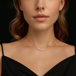 Stříbrný perlový náhrdelník Dariana - 0,1 ct MOISSANITE + CERTIFIKÁT, Stříbrná 40 cm + 5 cm (prodloužení)