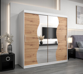 Šatní skříň Abi Mr Dveře: Bílá, Rozměr: 200 cm, Korpus: Dub artisan