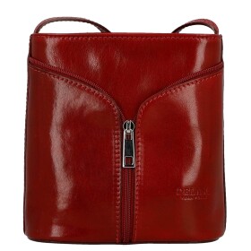 Luxusní dámská kožená crossbody kabelka Katija, červená