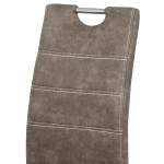 Jídelní židle, potah hnědá látka COWBOY v dekoru vintage kůže, bílé prošití, kov