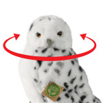 Plyšový pták sova/sovice sněžná s otáčející hlavou 28 cm, ECO-FRIENDLY