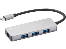 Sandberg Saver USB-C HUB stříbrná / 1x USB 3.0 a 3x USB 2.0 (336-32)