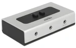 Delock jack 3.5 mm 2 port šedočerná / Přepínač / ruční / obousměrný (87699)